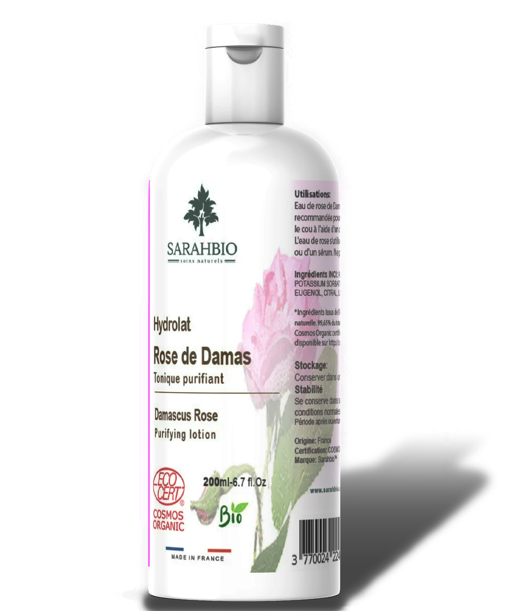 Hydrolat Rose de damas certifie Bio 200 ml**